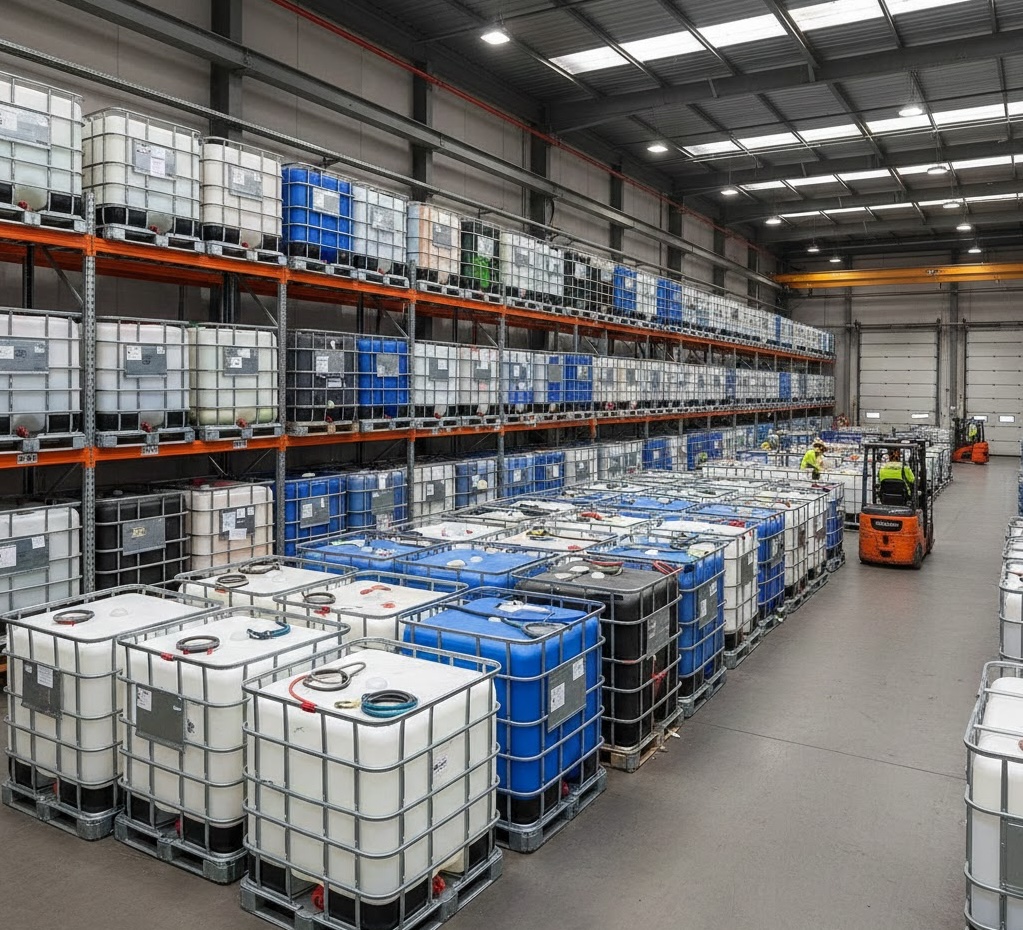 IBC warehouse with organized shelving